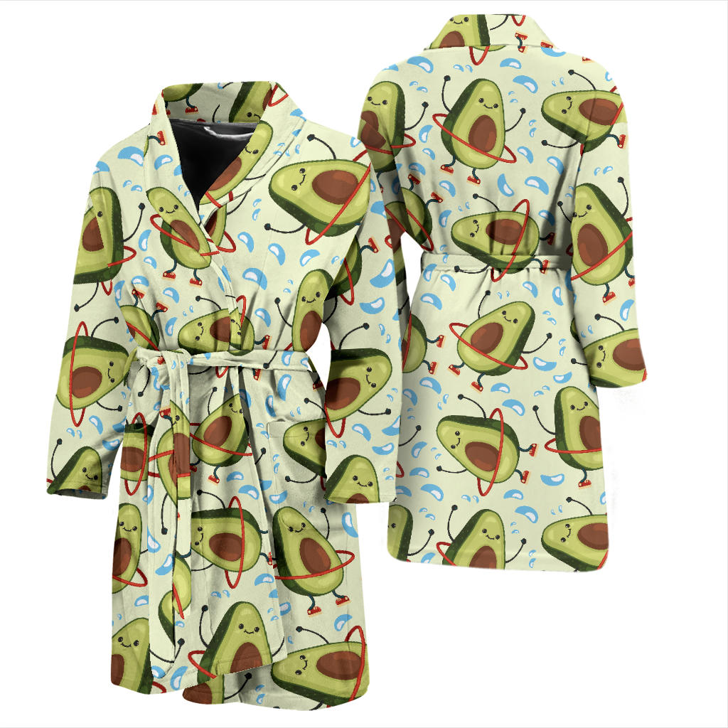 Avocado Pattern Print Design AC02 Men Bathrobe