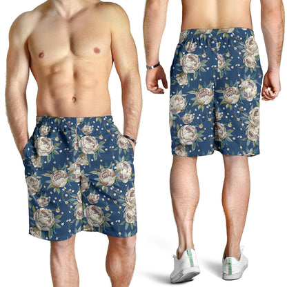 Peony Pattern Print Design A03 Mens Shorts