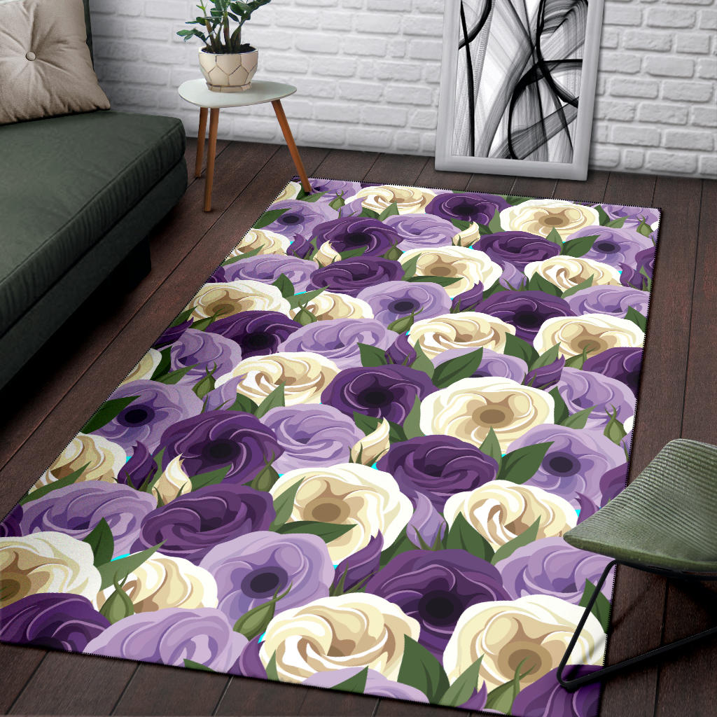 Lisianthus Pattern Print Design LT01 Area Rugs