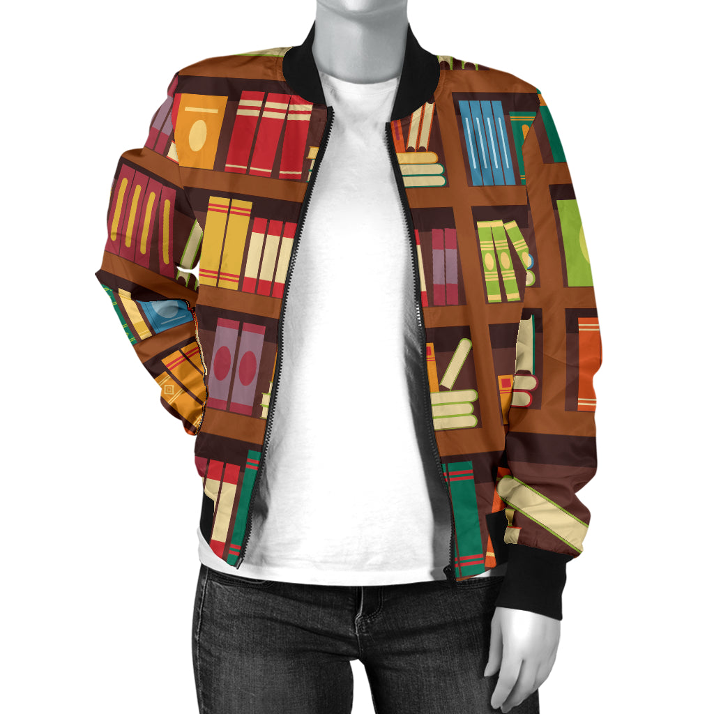 Book Pattern Print Design 06 Women's Bomber Jacket