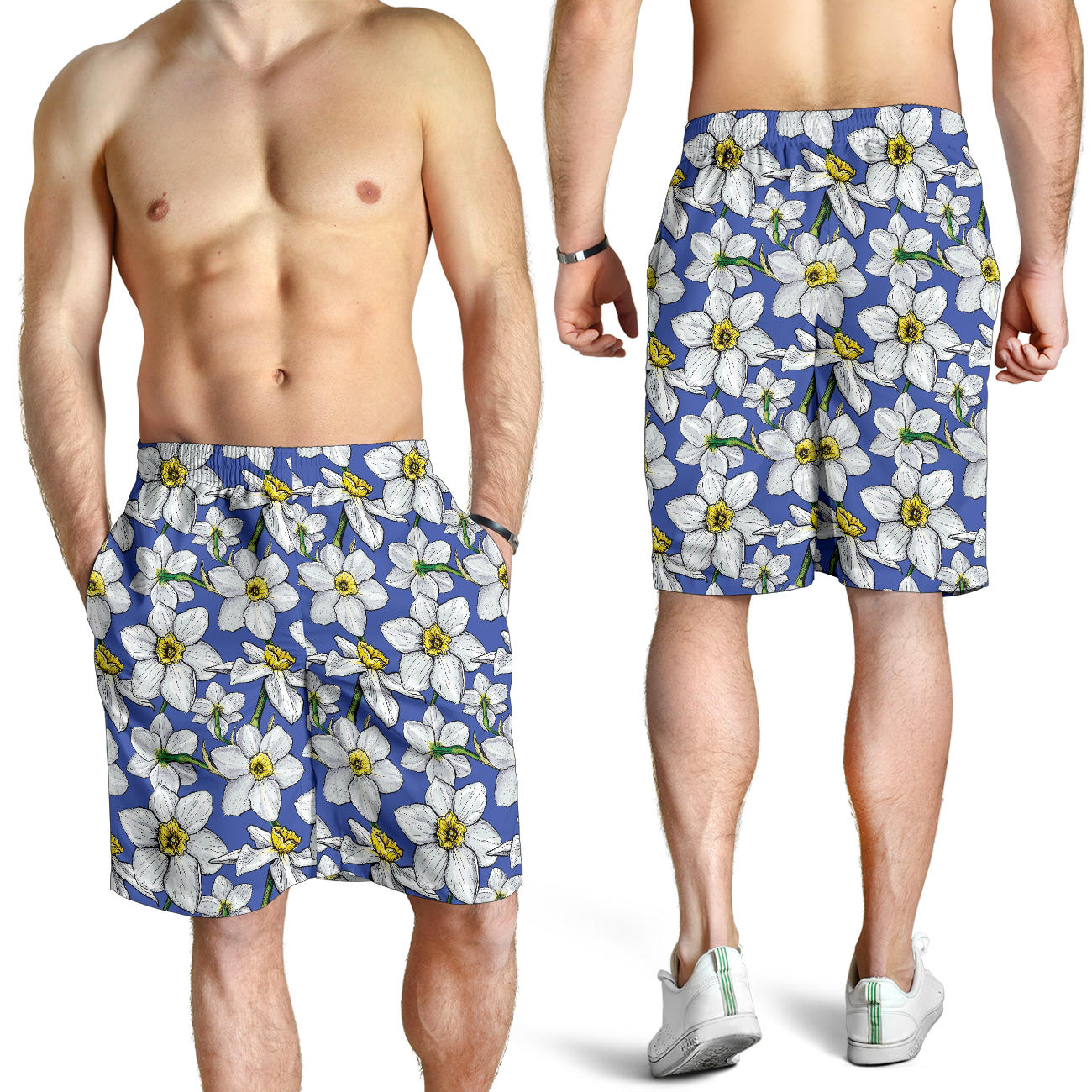 Daffodils Pattern Print Design DF08 Mens Shorts