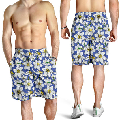 Daffodils Pattern Print Design DF08 Mens Shorts