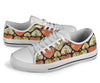 Heart Boho Pattern Print Design HE04 White Bottom Low Top Shoes