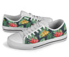 Bird Of Paradise Pattern Print Design BOP09 White Bottom Low Top Shoes