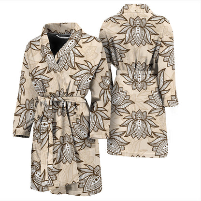 Lotus Boho Pattern Print Design LO05 Men Bathrobe