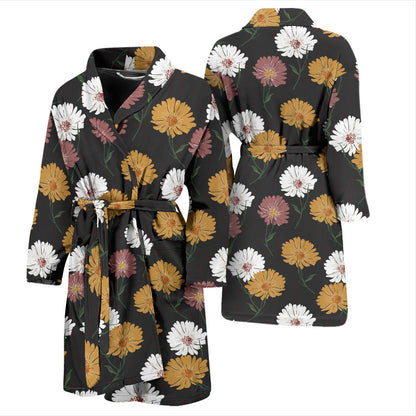 Daisy Pattern Print Design DS04 Men Bathrobe