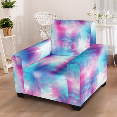 Tie Dye Blue Pink Armchair Slipcover