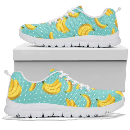 Banana Pattern Print Design BA02 Sneakers White Bottom Shoes