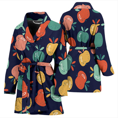 Apple Pattern Print Design AP09 Women Bathrobe