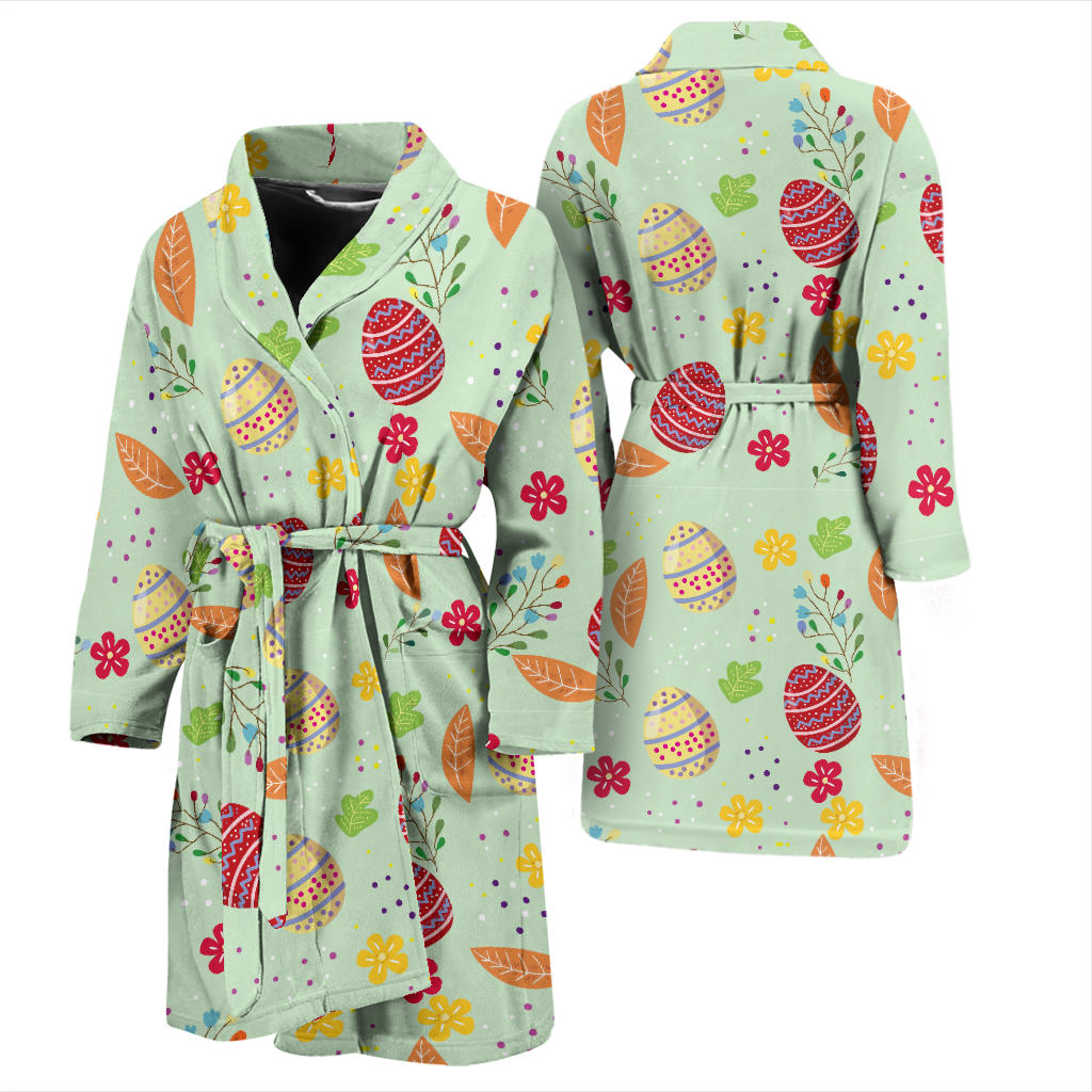 Easter Eggs Pattern Print Design RB07 Men Bathrobe
