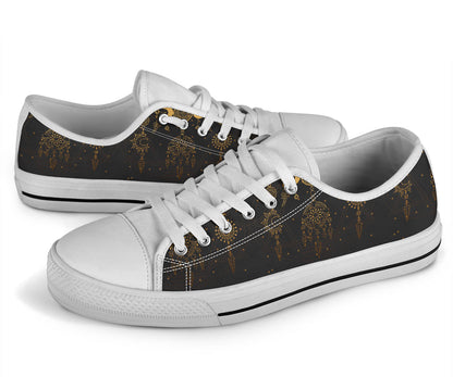 Sun Moon Boho Style White Bottom Low Top Shoes