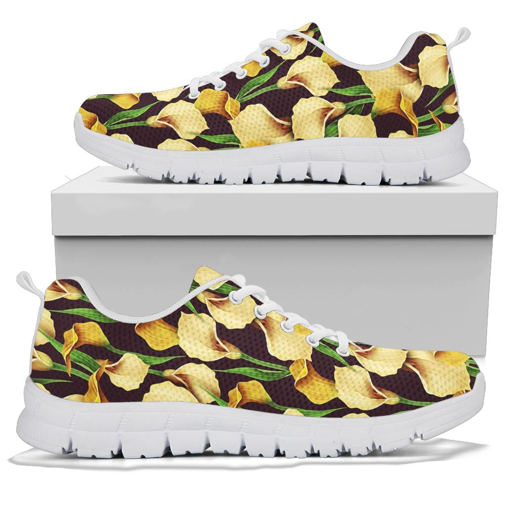 Lily Pattern Print Design LY013 Sneakers White Bottom Shoes