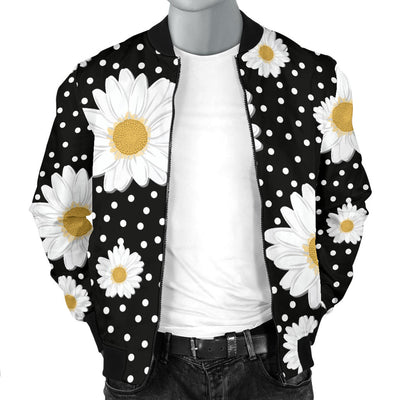 Daisy Pattern Print Design DS02 Men Bomber Jacket