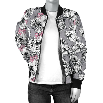 Maltese Pattern Print Design 01 Women's Bomber Jacket