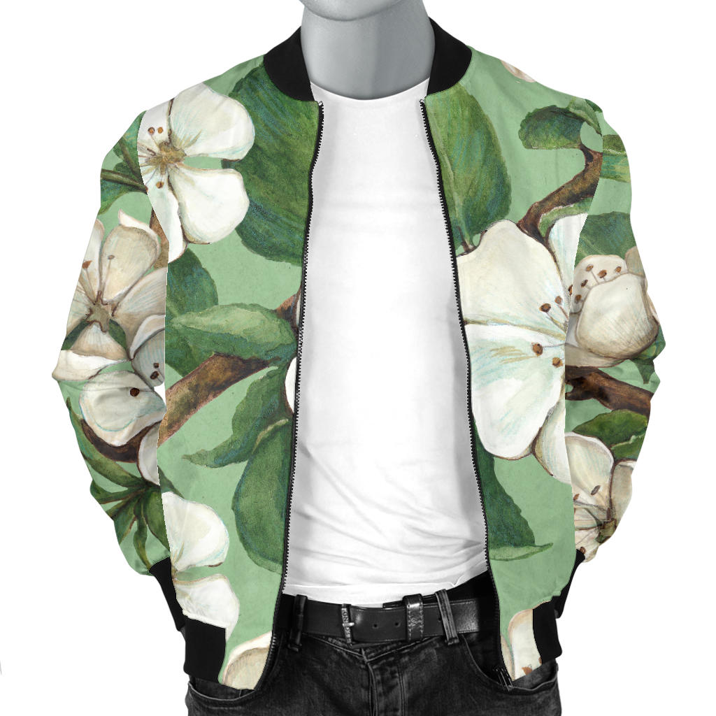 Apple blossom Pattern Print Design AB02 Men Bomber Jacket