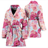 Lisianthus Pattern Print Design LT05 Women Bathrobe