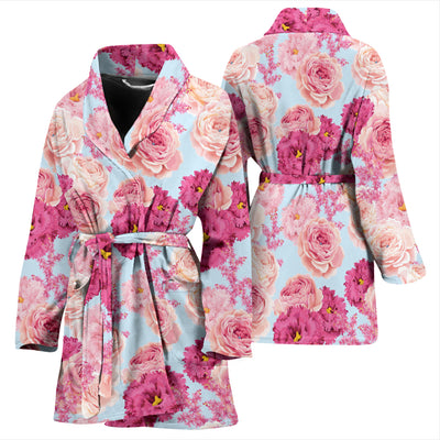 Lisianthus Pattern Print Design LT05 Women Bathrobe