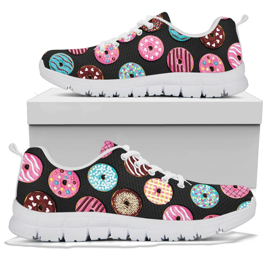 Donut Pattern Print Design DN02 Sneakers White Bottom Shoes