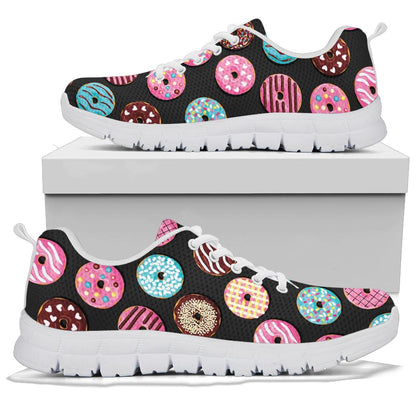 Donut Pattern Print Design DN02 Sneakers White Bottom Shoes