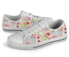 Cupcake Pattern Print Design CP06 White Bottom Low Top Shoes