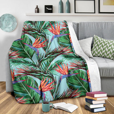 Bird Of Paradise Pattern Print Design BOP01 Fleece Blanket