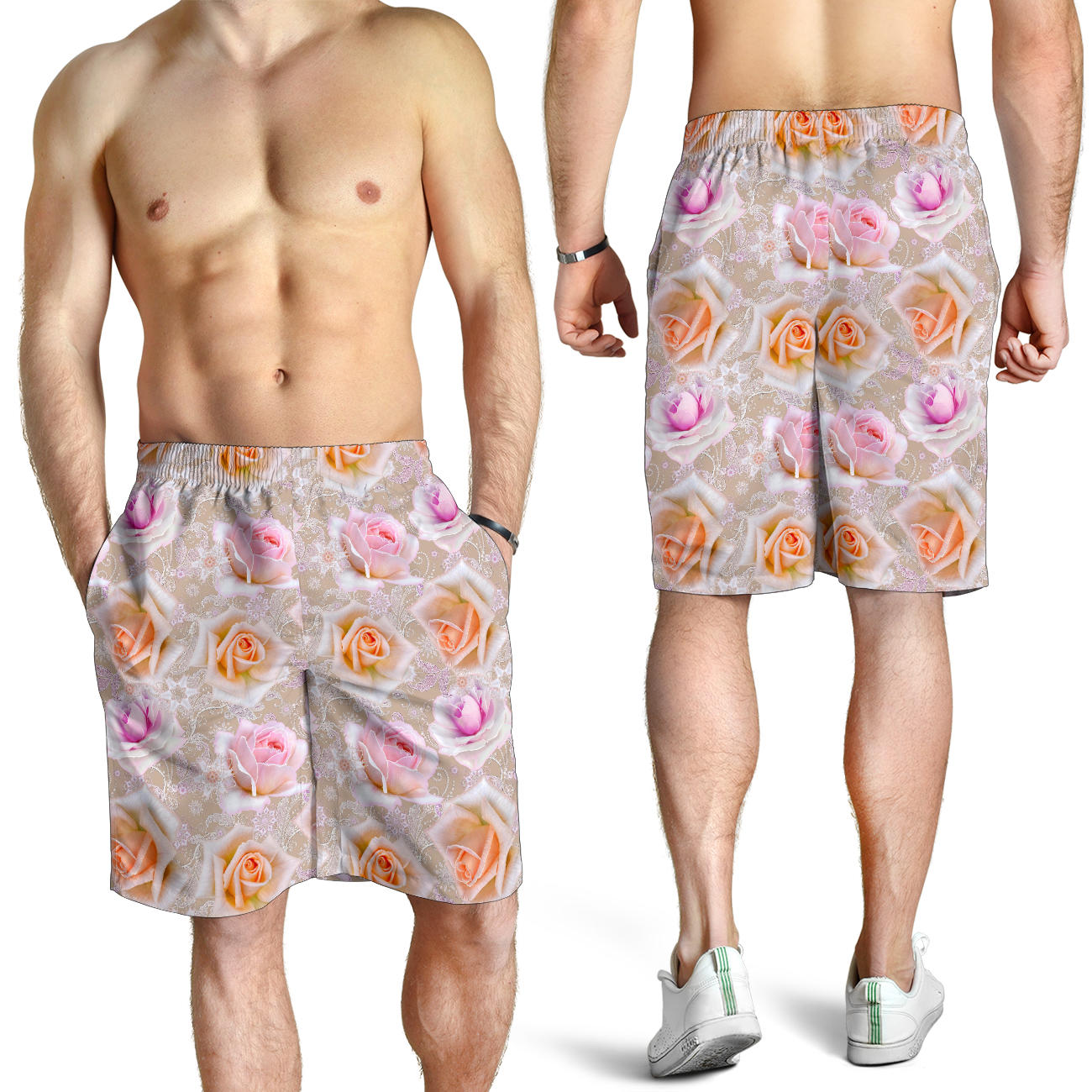 Rose Pattern Print Design RO011 Mens Shorts