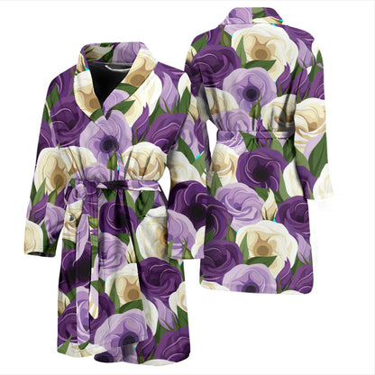 Lisianthus Pattern Print Design LT01 Men Bathrobe