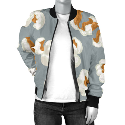 Popcorn Pattern Print Design A05 Women's Bomber Jacket