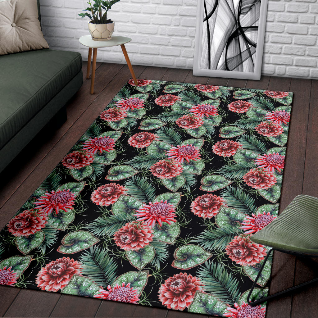 Dahlia Pattern Print Design DH06 Area Rugs