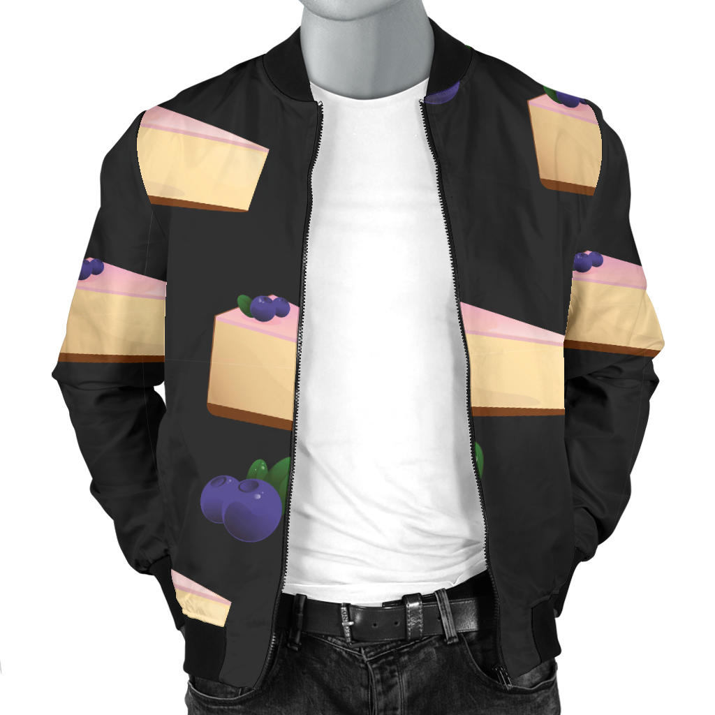 Cheesecake blueberry Pattern Print Design CK01 Men Bomber Jacket