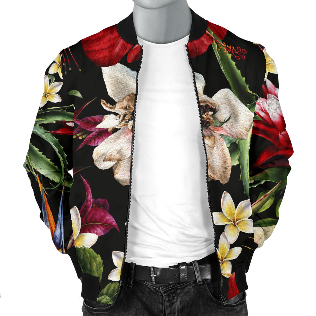 Summer Floral Pattern Print Design SF03 Men Bomber Jacket