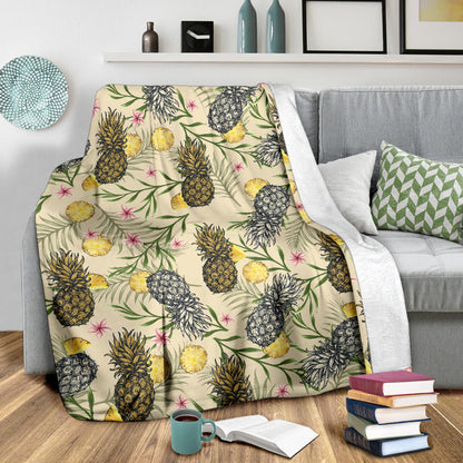 Pineapple Pattern Print Design PP012 Fleece Blanket