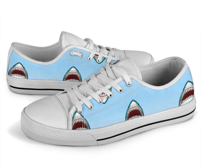 Shark Bite White Bottom Low Top Shoes