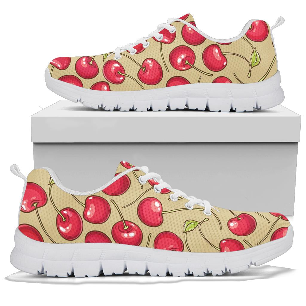 Cherry Pattern Print Design CH05 Sneakers White Bottom Shoes