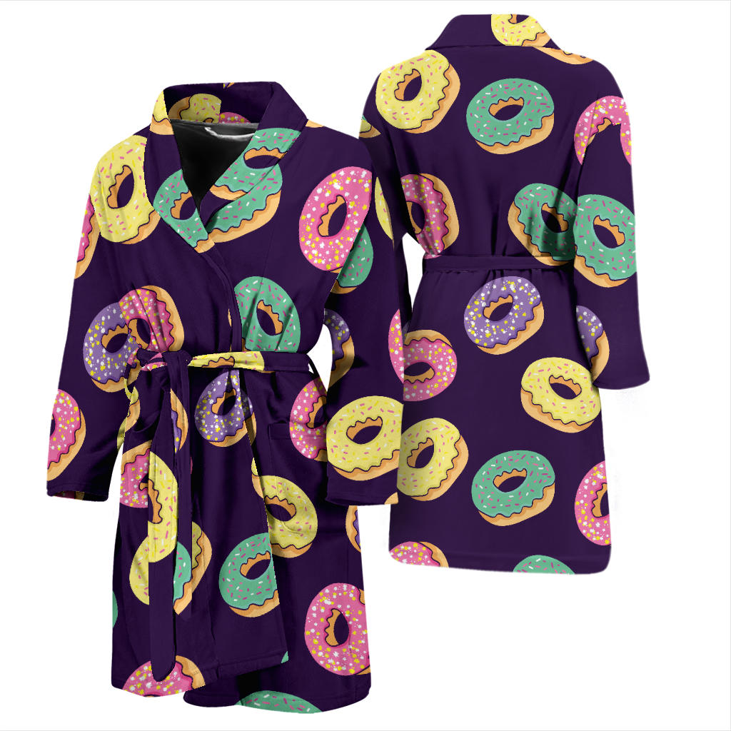 Donut Pattern Print Design DN08 Men Bathrobe