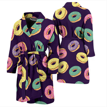 Donut Pattern Print Design DN08 Men Bathrobe