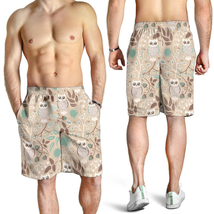 Owl Pattern Print Design A02 Mens Shorts