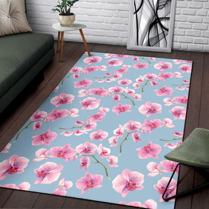 Orchid Pink Pattern Print Design OR01 Area Rugs
