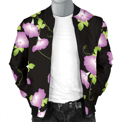Morning Glory Pattern Print Design MG02 Men Bomber Jacket