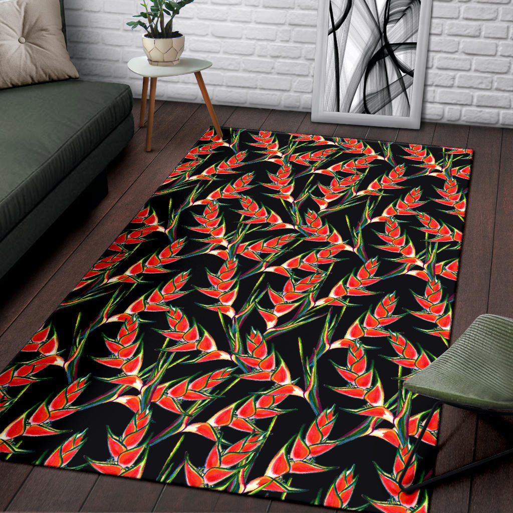 Heliconia Pattern Print Design HL010 Area Rugs