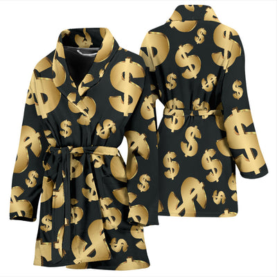 Dollar Pattern Print Design DO04 Women Bathrobe