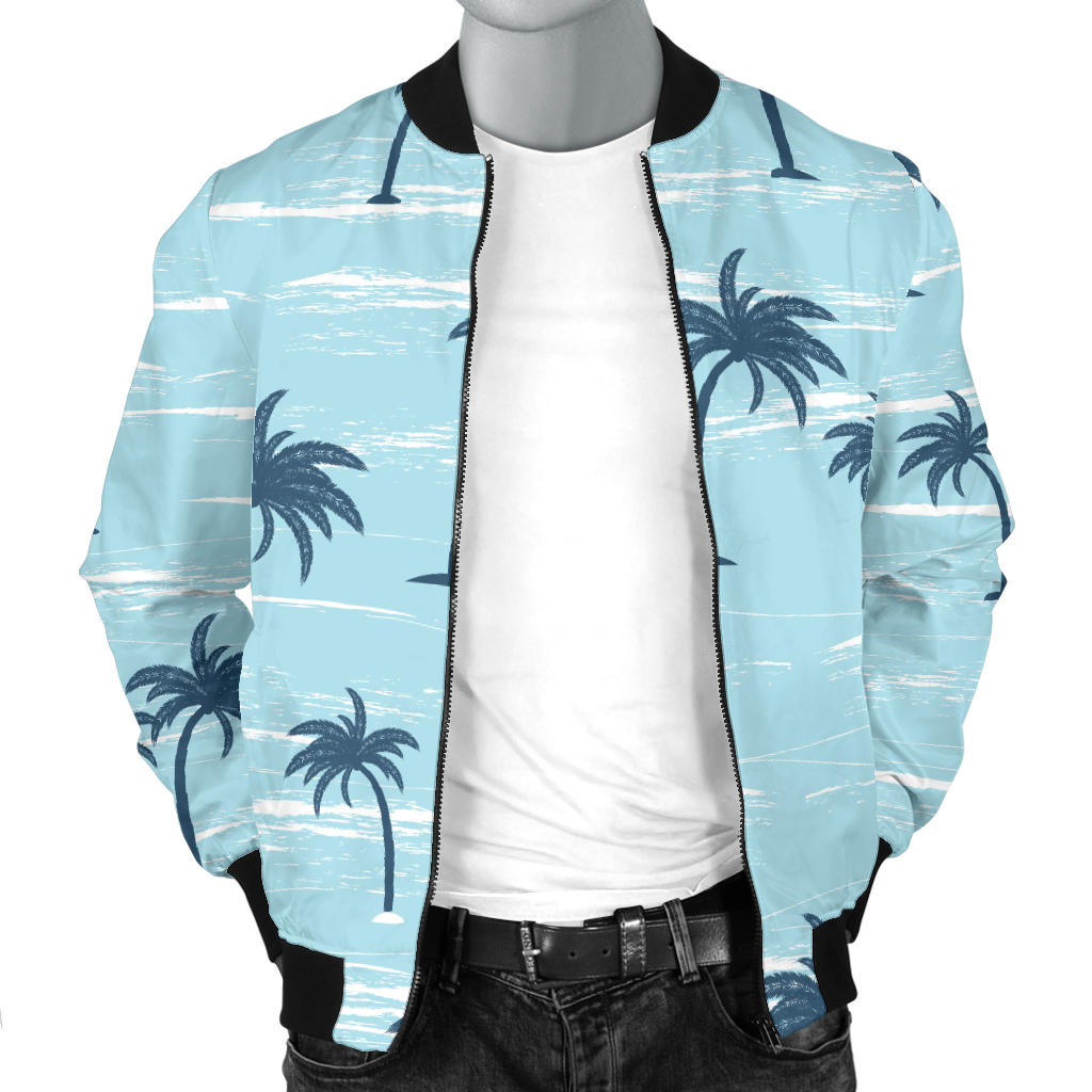 Palm Tree Pattern Print Design PT04 Men Bomber Jacket