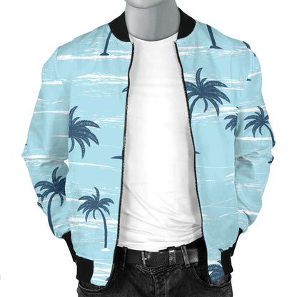 Palm Tree Pattern Print Design PT04 Men Bomber Jacket