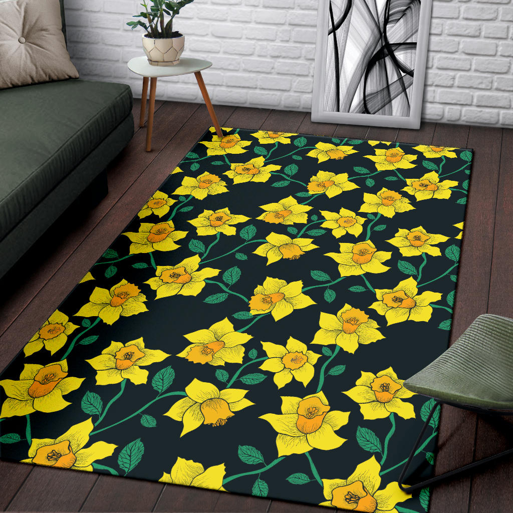 Daffodils Pattern Print Design DF03 Area Rugs