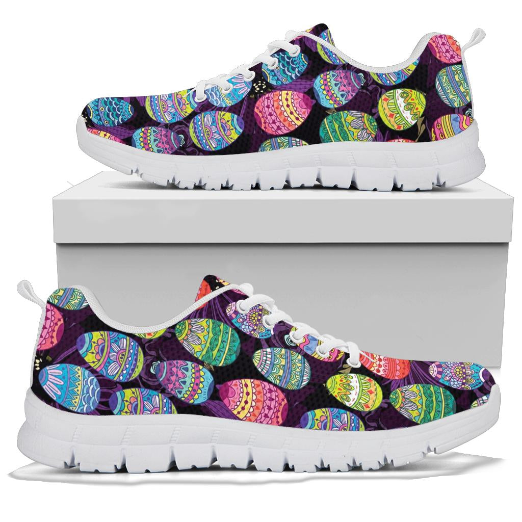 Easter Eggs Pattern Print Design RB08 Sneakers White Bottom Shoes