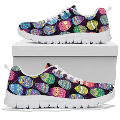 Easter Eggs Pattern Print Design RB08 Sneakers White Bottom Shoes