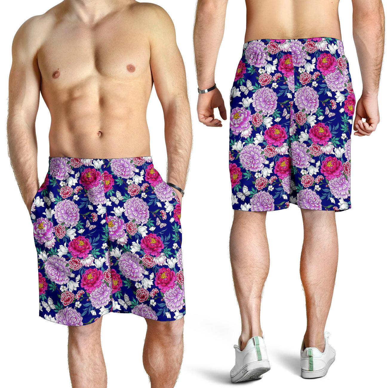 Dahlia Pattern Print Design DH013 Mens Shorts
