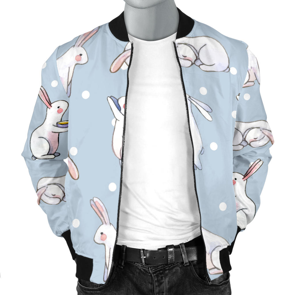 Rabbit Pattern Print Design RB06 Men Bomber Jacket