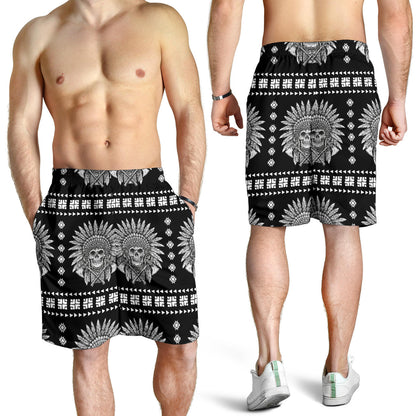 Native American Indian Skull Mens Shorts