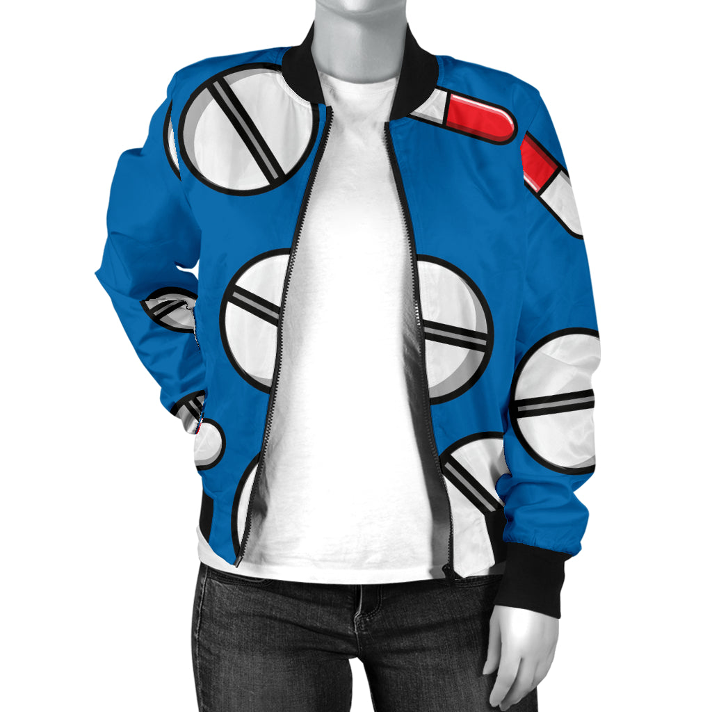 Pill Pattern Print Design A05 Women's Bomber Jacket